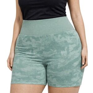 NVGTN Camo Seamless High Waisted Bike Shorts Green Women's Size Small